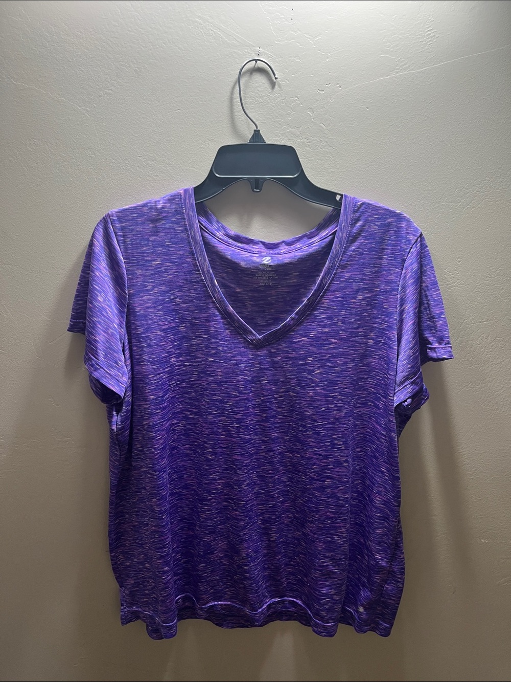 Energy Zone Purple Space-Dye V-Neck Short Sleeve Tee